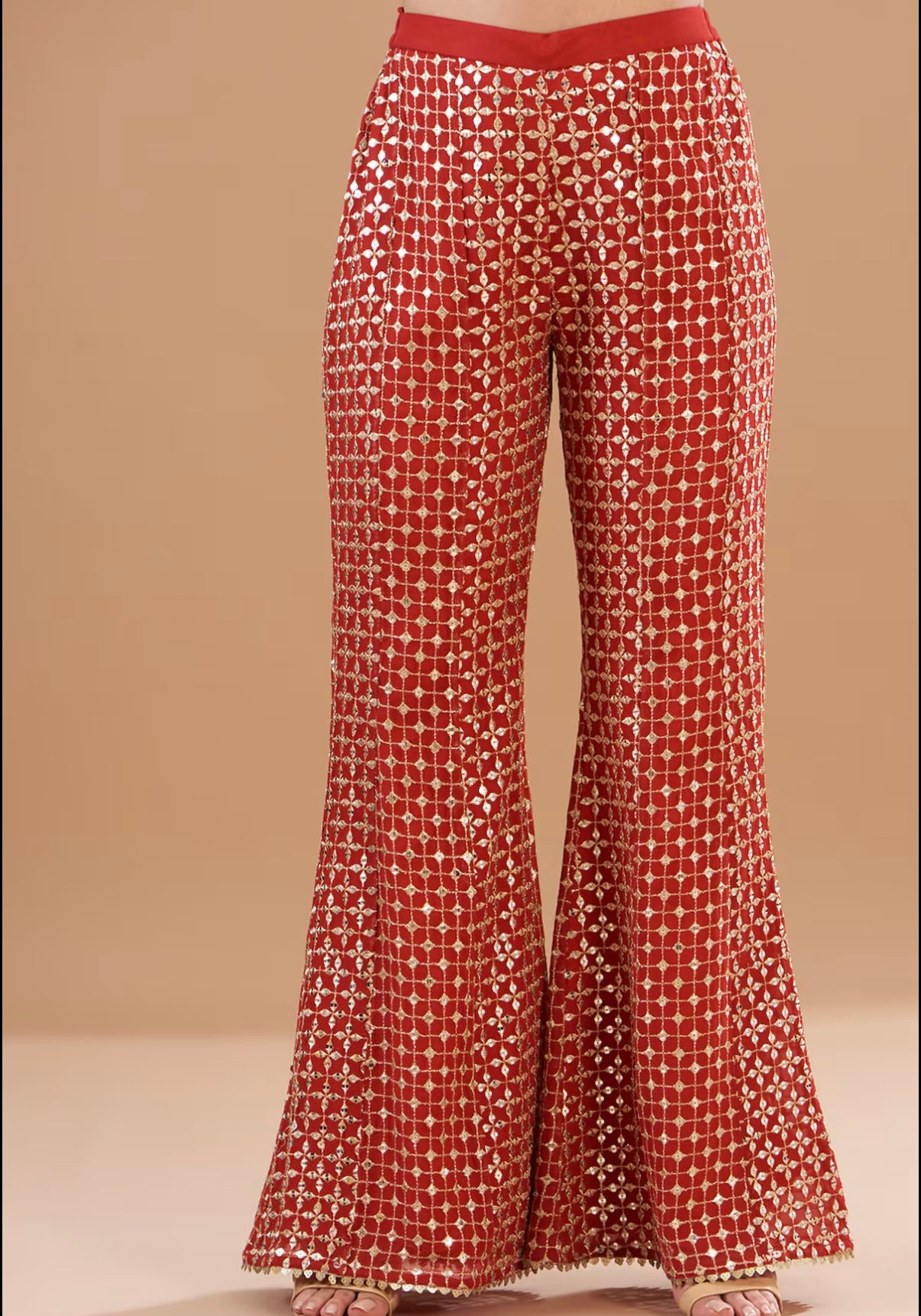 RED ZARI & SEQUIN COORD SET