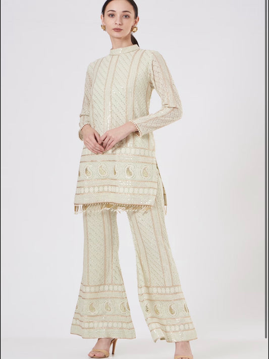 MINT GREEN CHIKANKARI COORD SET