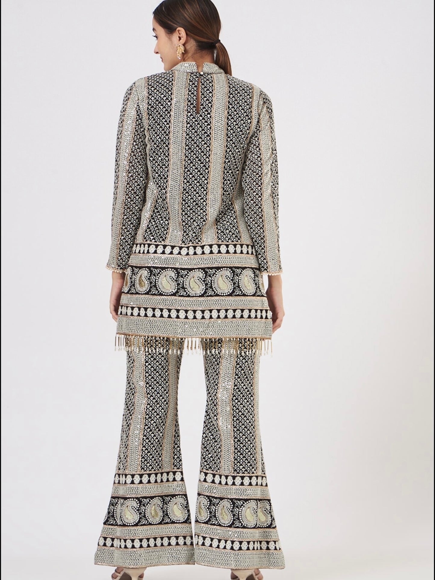 BLACK CHIKANKARI COORD SET