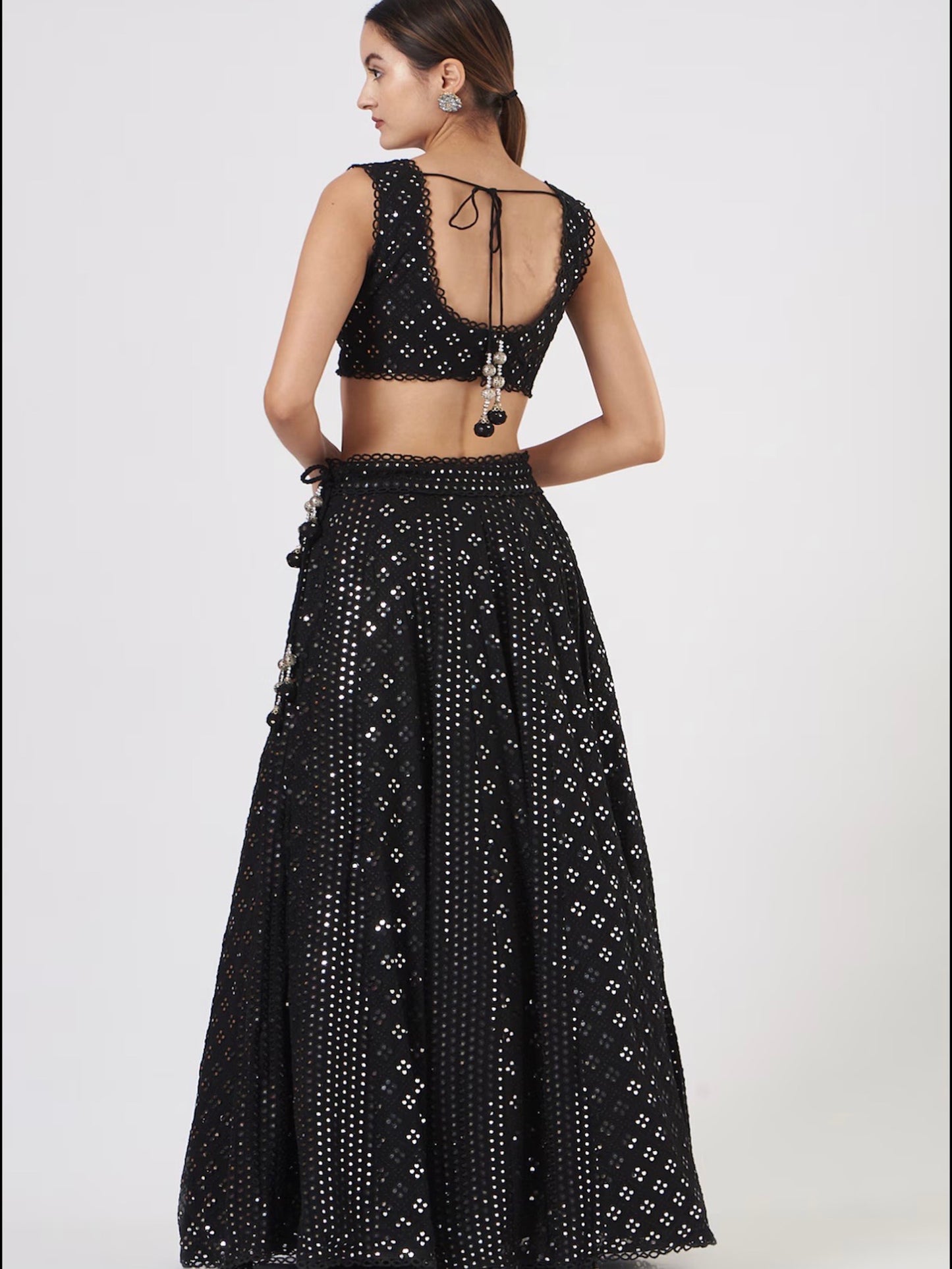 BLACK MIRROR WORK LEHENGA SET