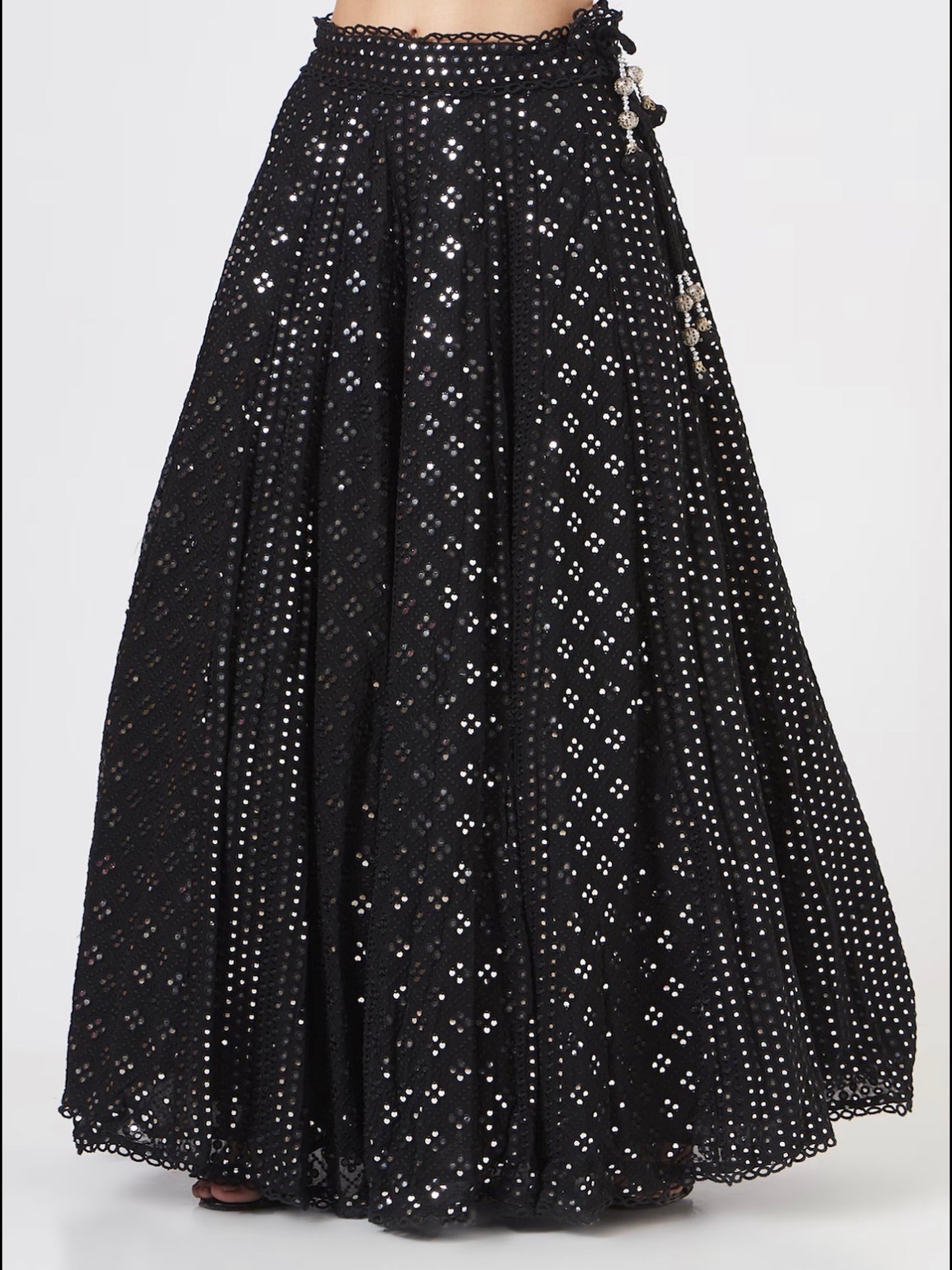 BLACK MIRROR WORK LEHENGA SET