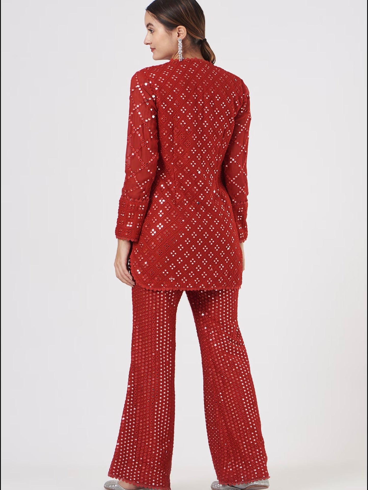 RED MIRROR WORK COORD SET