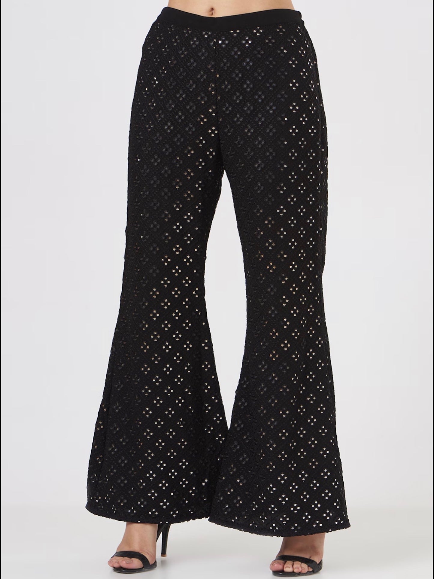 BLACK MIRROR WORK PEPLUM SET