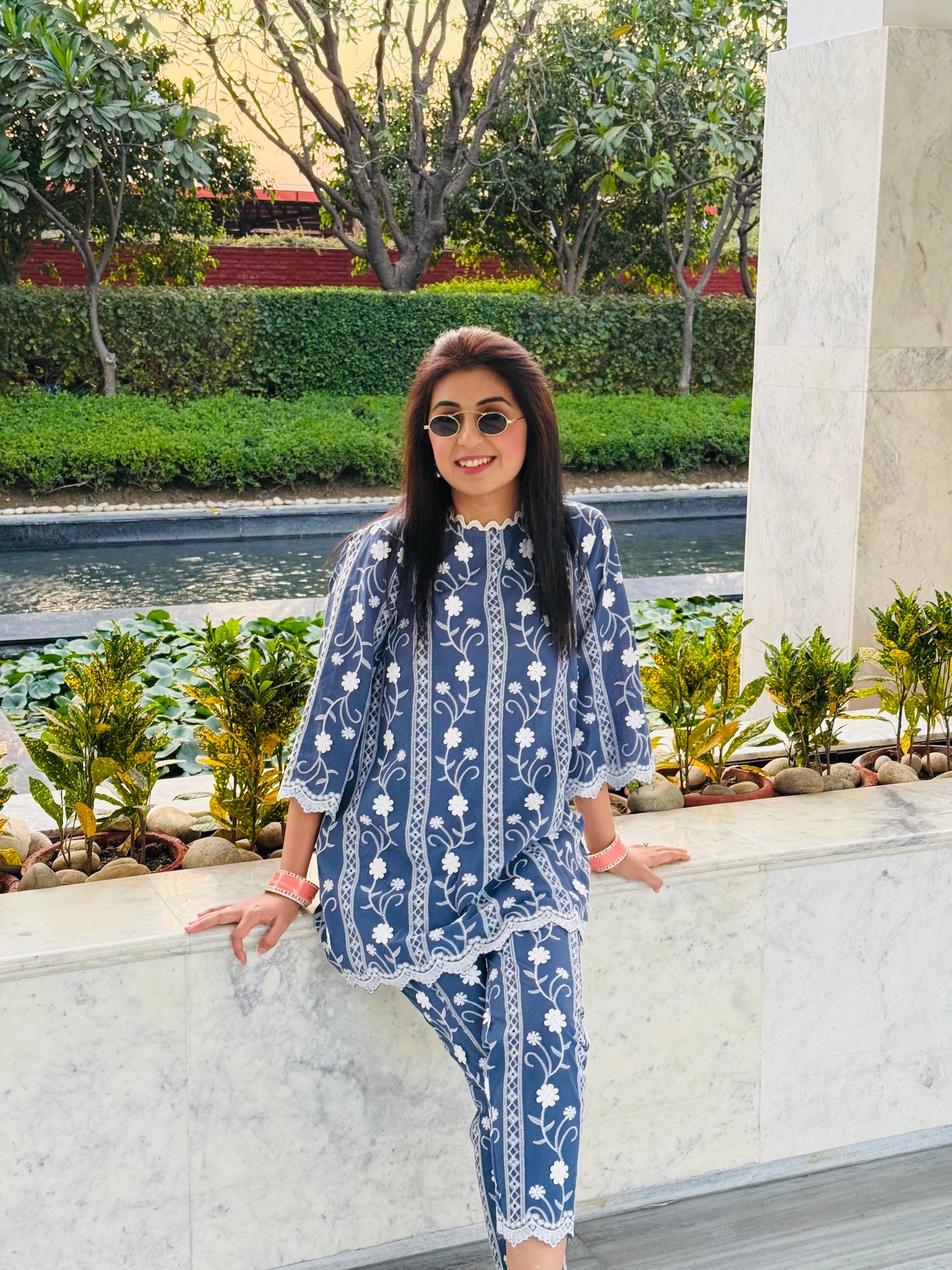 BLUE COTTON COORD SET