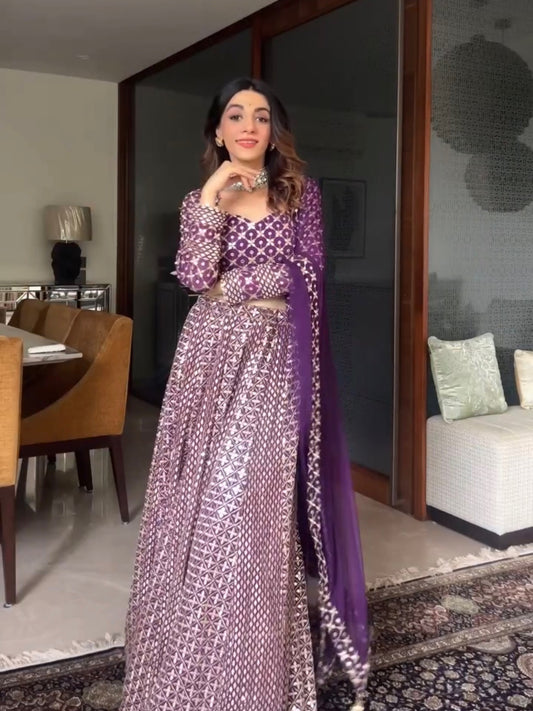 MEHAK JAIN IN PURPLE ZARI & SEQUIN LEHENGA SET