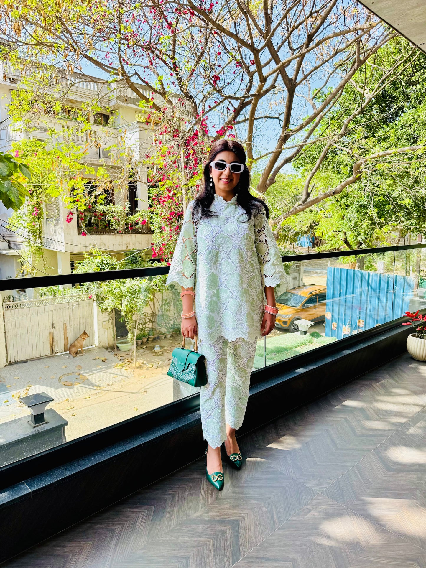 Lime green cotton coord set