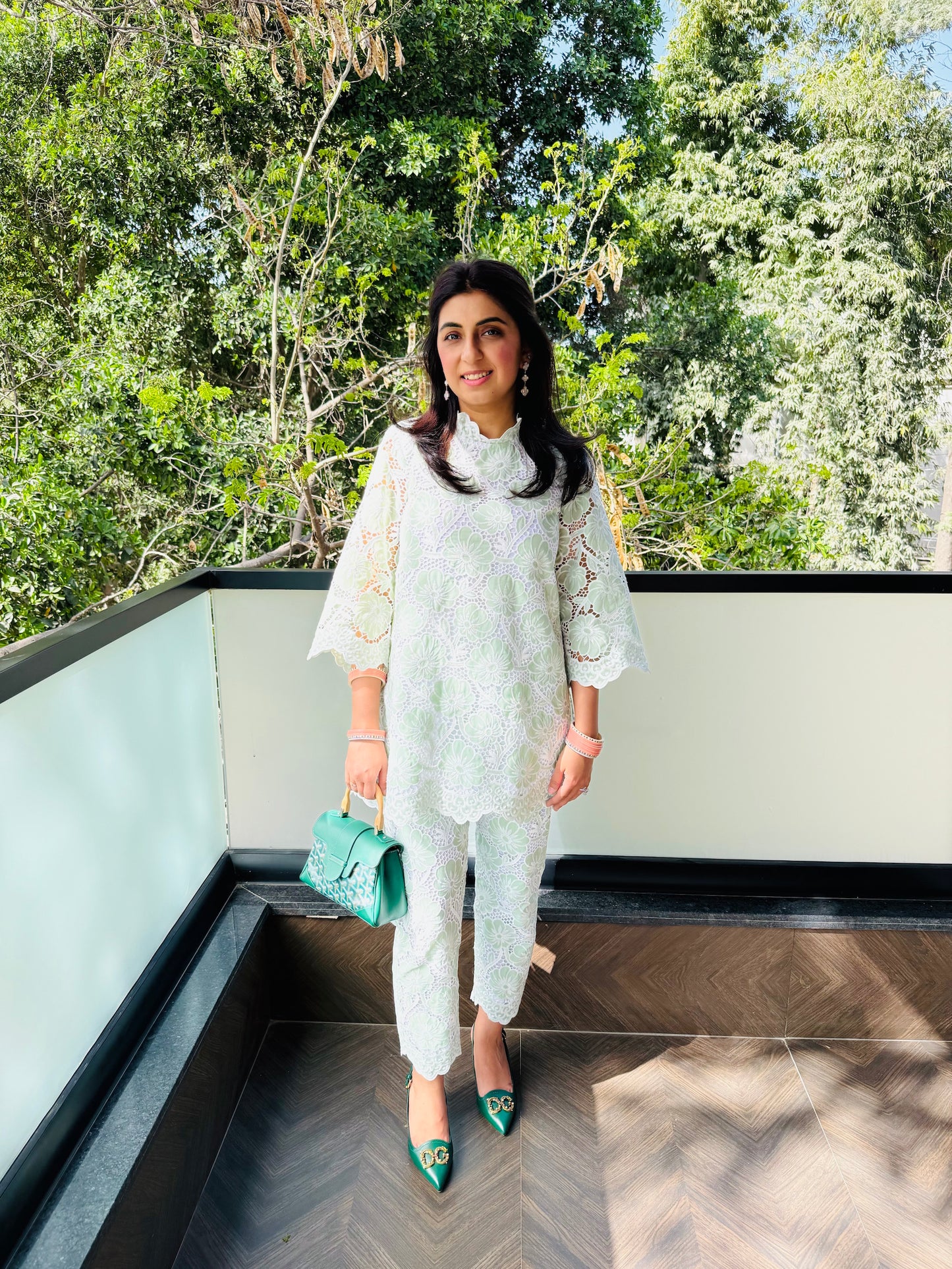 Lime green cotton coord set