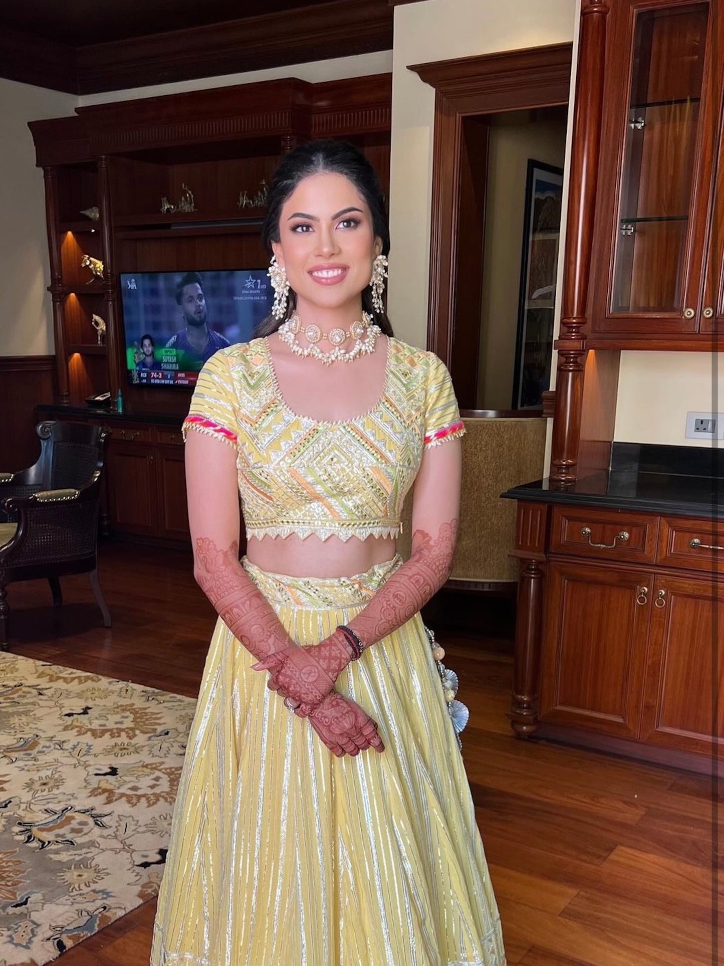 PRERNA PURI IN YELLOW GOTA WORK LEHENGA SET