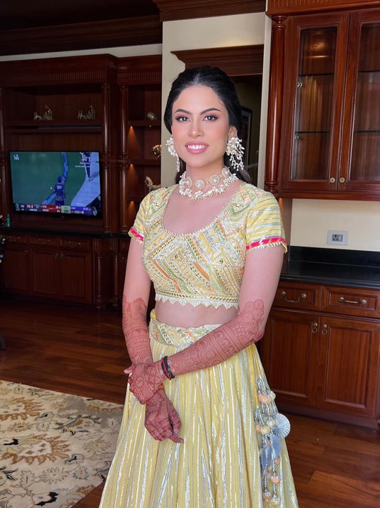 PRERNA PURI IN YELLOW GOTA WORK LEHENGA SET