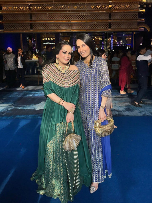 BLUE GOTA WORK COORD SET WITH DUPATTA