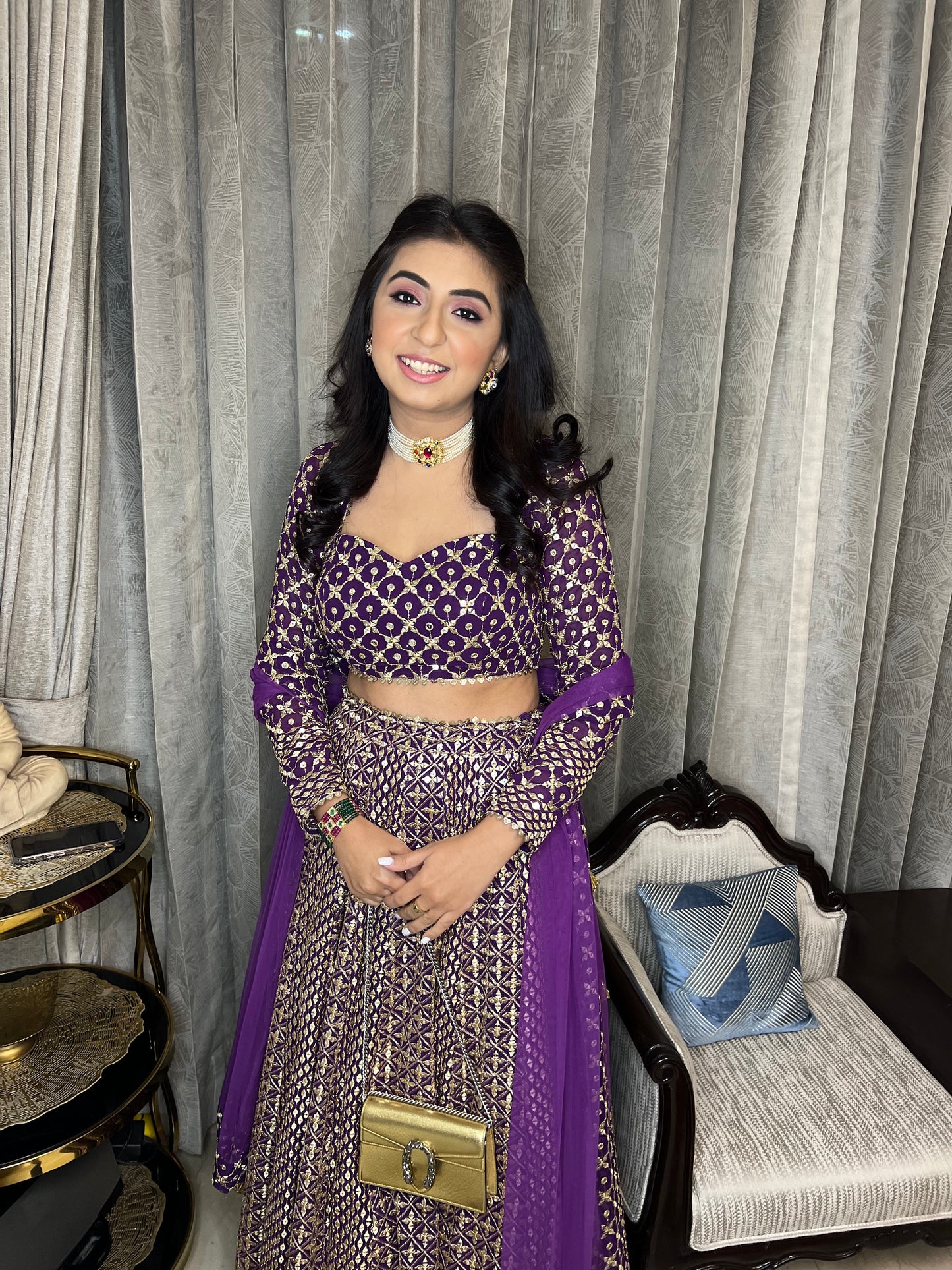NIKITA KHURANA IN PURPLE ZARI & SEQUIN LEHENGA SET