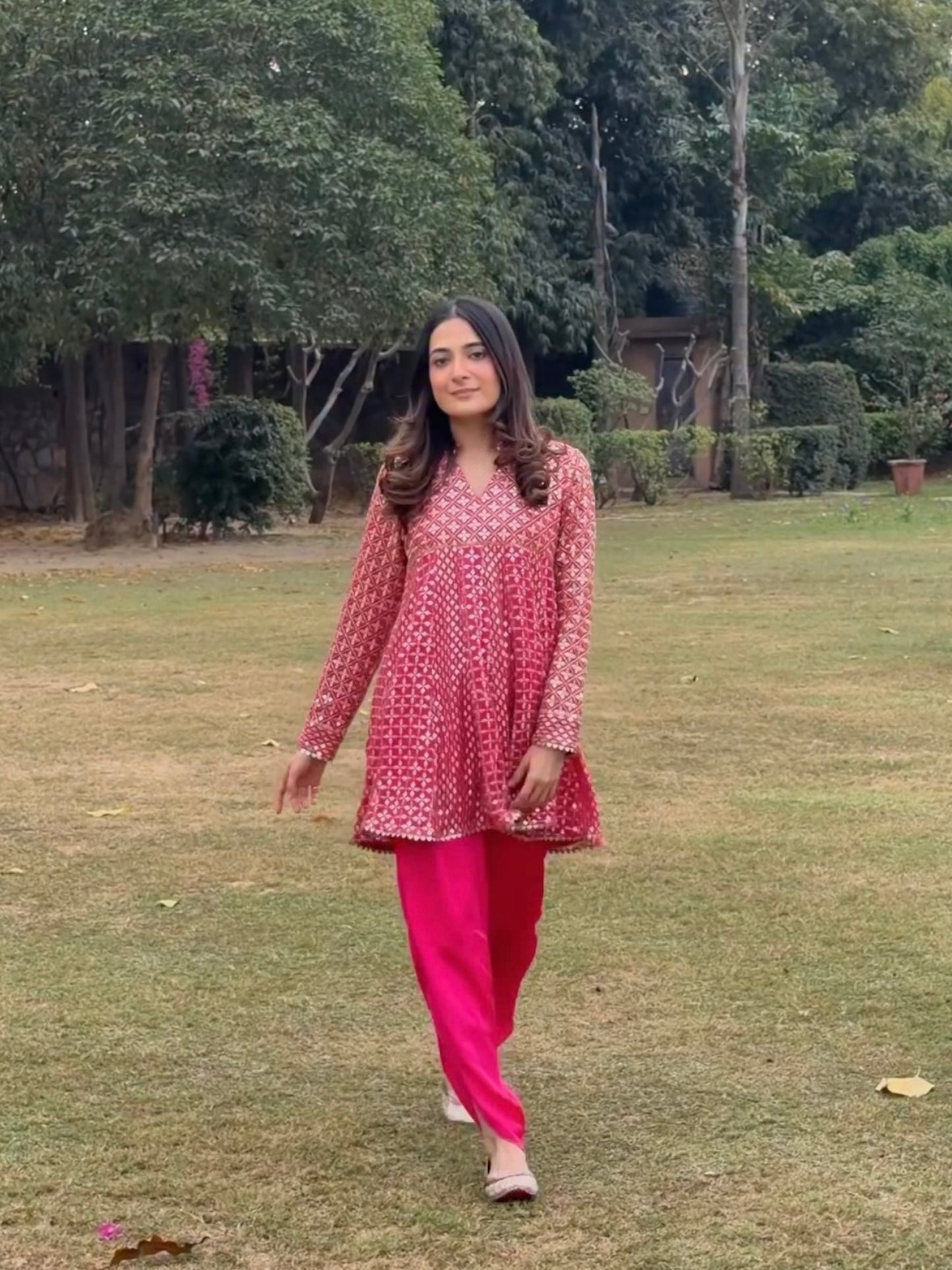 ITIKA ARORA IN RANI PINK ZARI & SEQUIN DHOTI SET