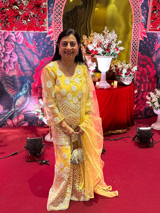 YELLOW FOIL WORK COORD SET