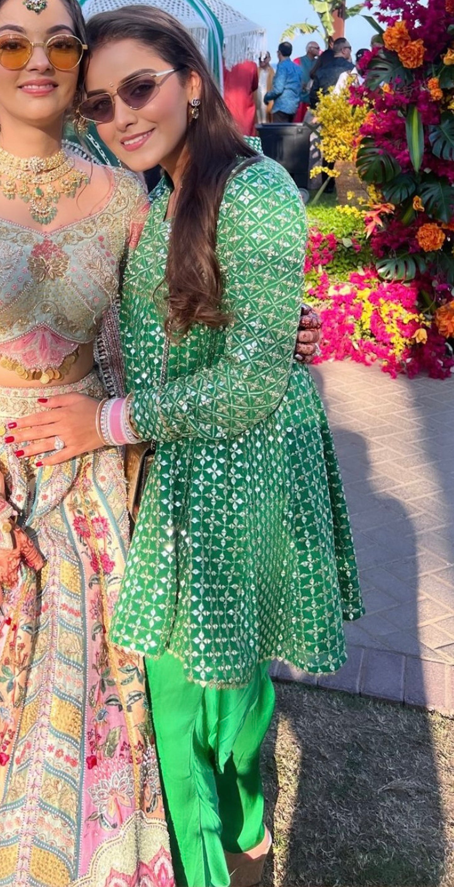 SHIVANI GIRDHAR IN GREEN ZARI & SEQUIN DHOTI SET