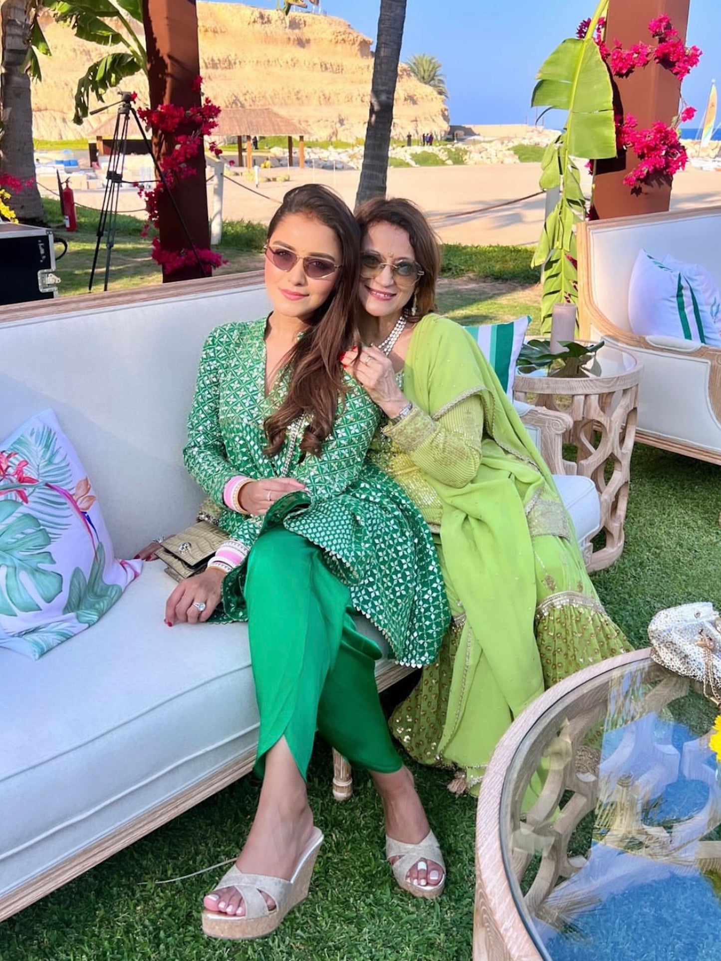 SHIVANI GIRDHAR IN GREEN ZARI & SEQUIN DHOTI SET