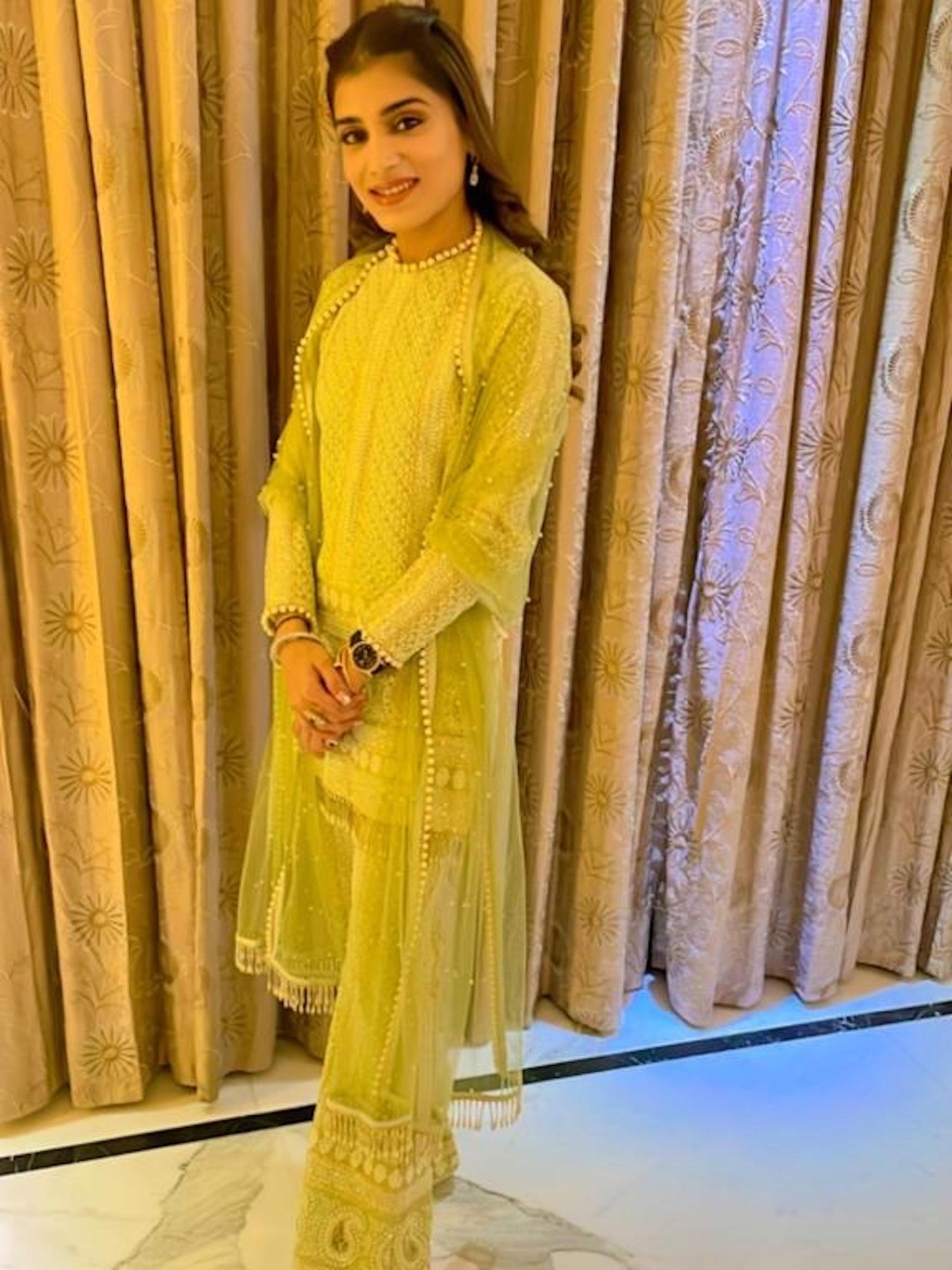 GREEN CHIKANKARI COORD SET