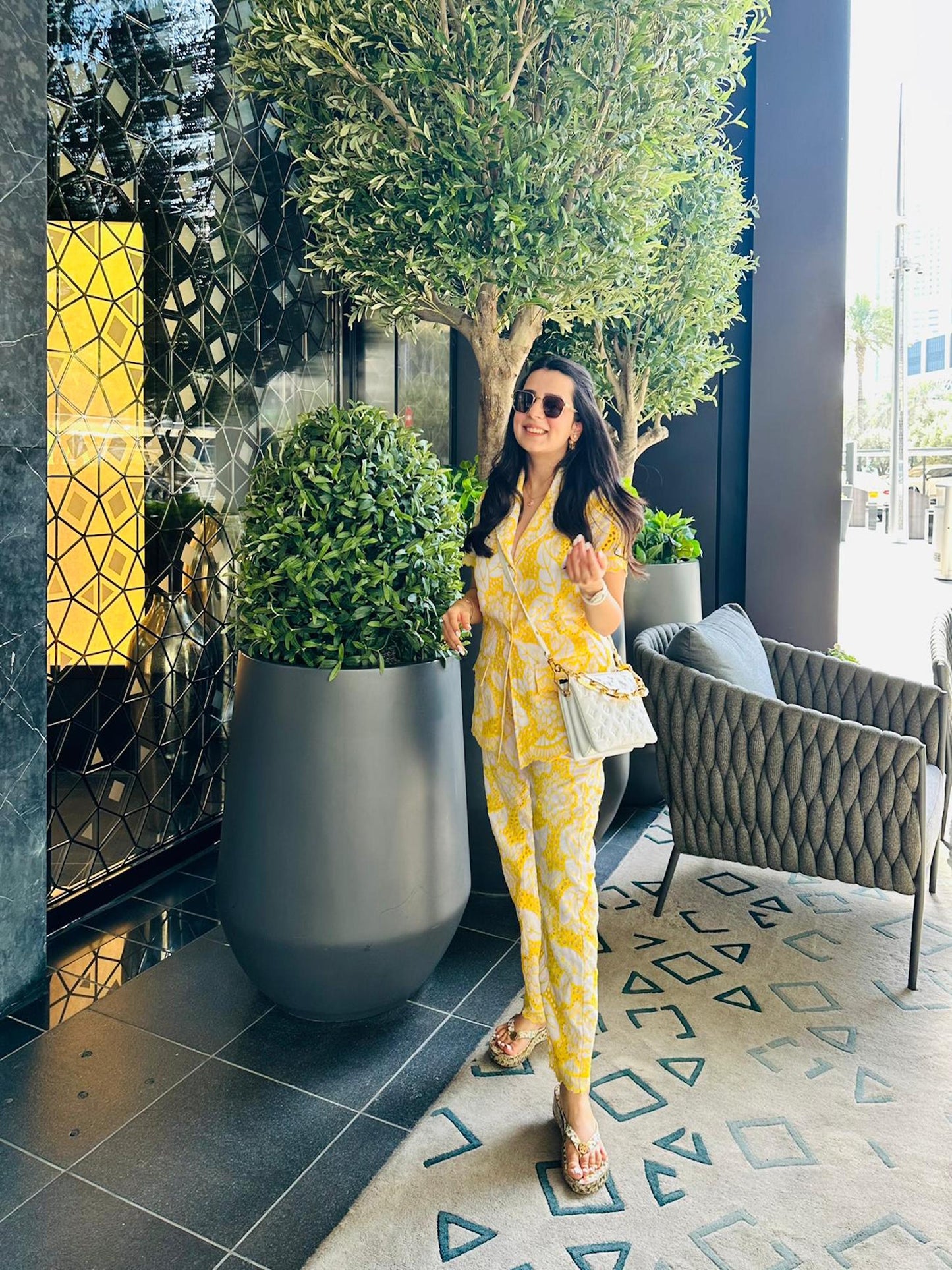 TANYA NARANG IN YELLOW COTTON COORD SET