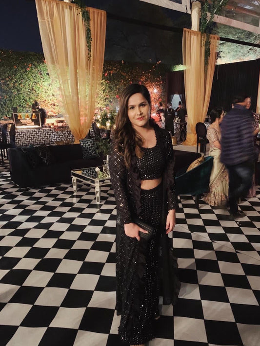 BLACK MIRROR WORK JACKET SET