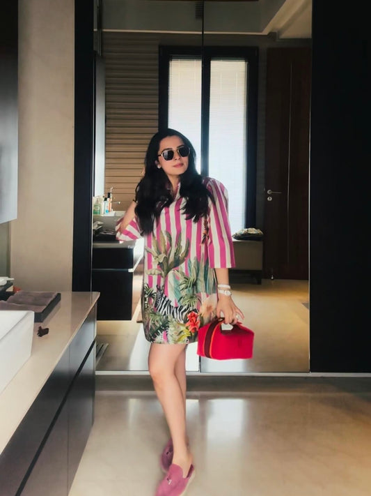 TANYA NARANG IN PINK COTTON DRESS