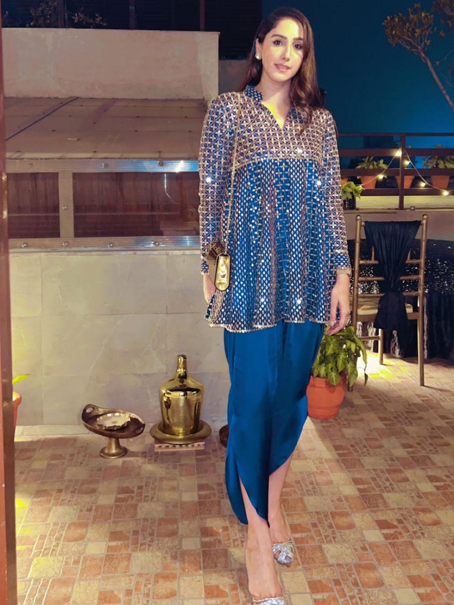 ZARI & SEQUIN DHOTI SET