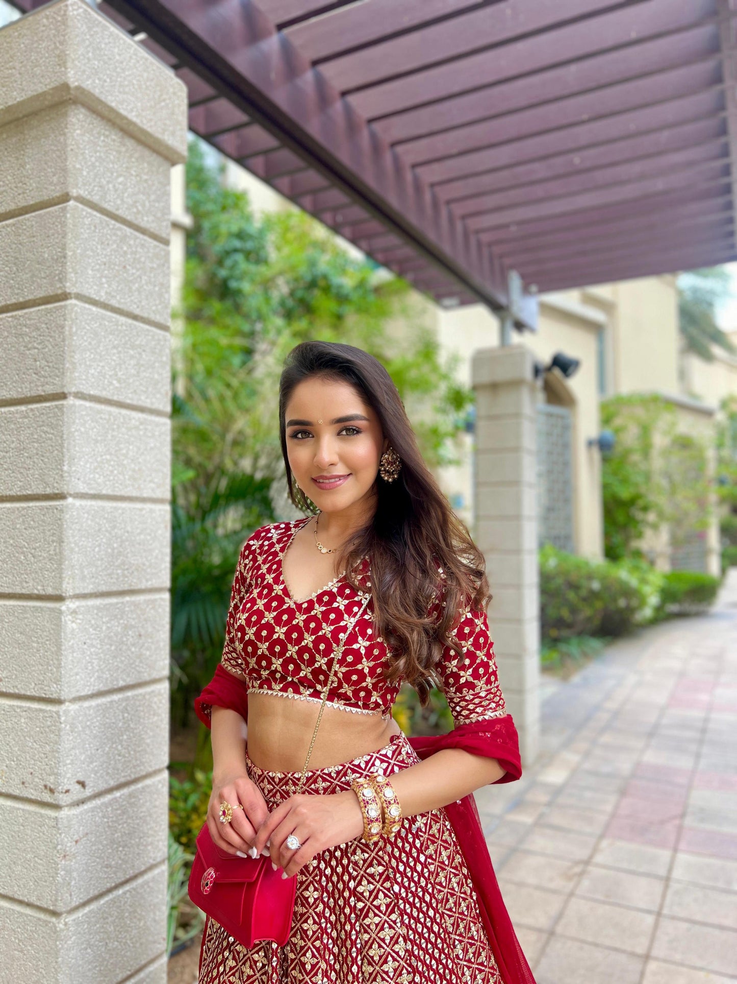 SHIVANI GIRDHAR IN RED ZARI & SEQUIN LEHENGA SET