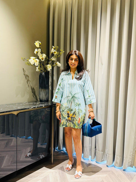 NIKITA KHURANA IN BLUE COTTON DRESS