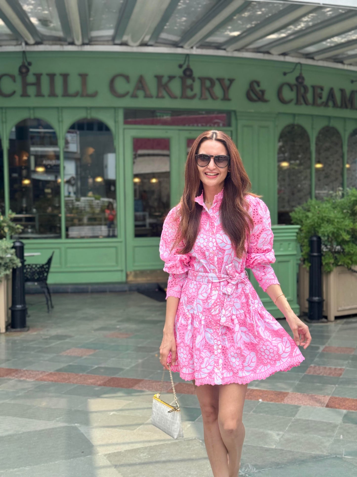 DIPTI DHILLON IN PINK COTTON DRESS