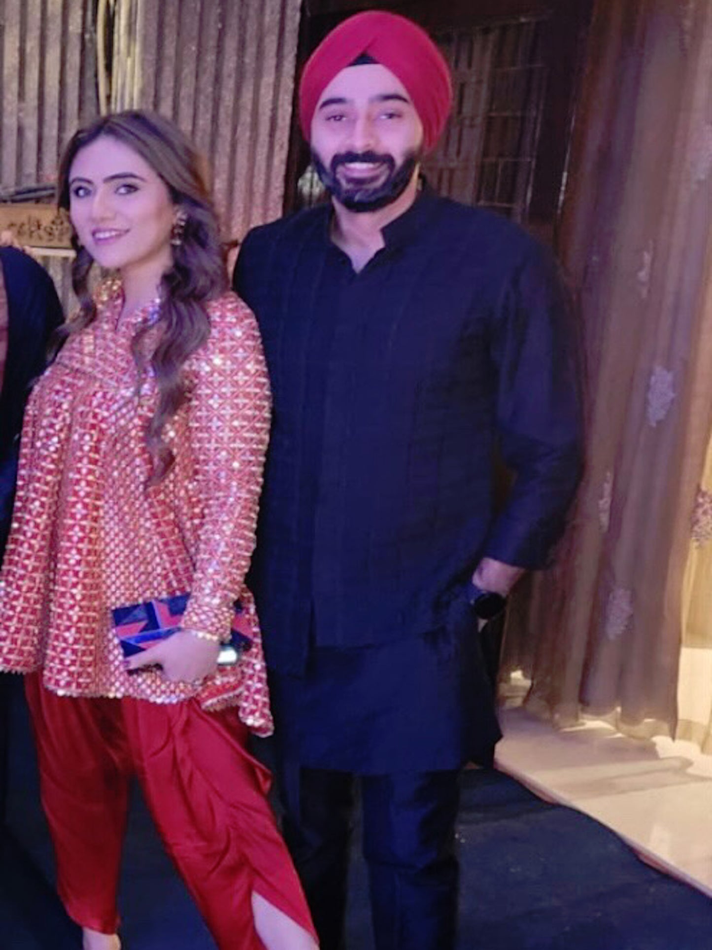 RED ZARI & SEQUIN DHOTI SET