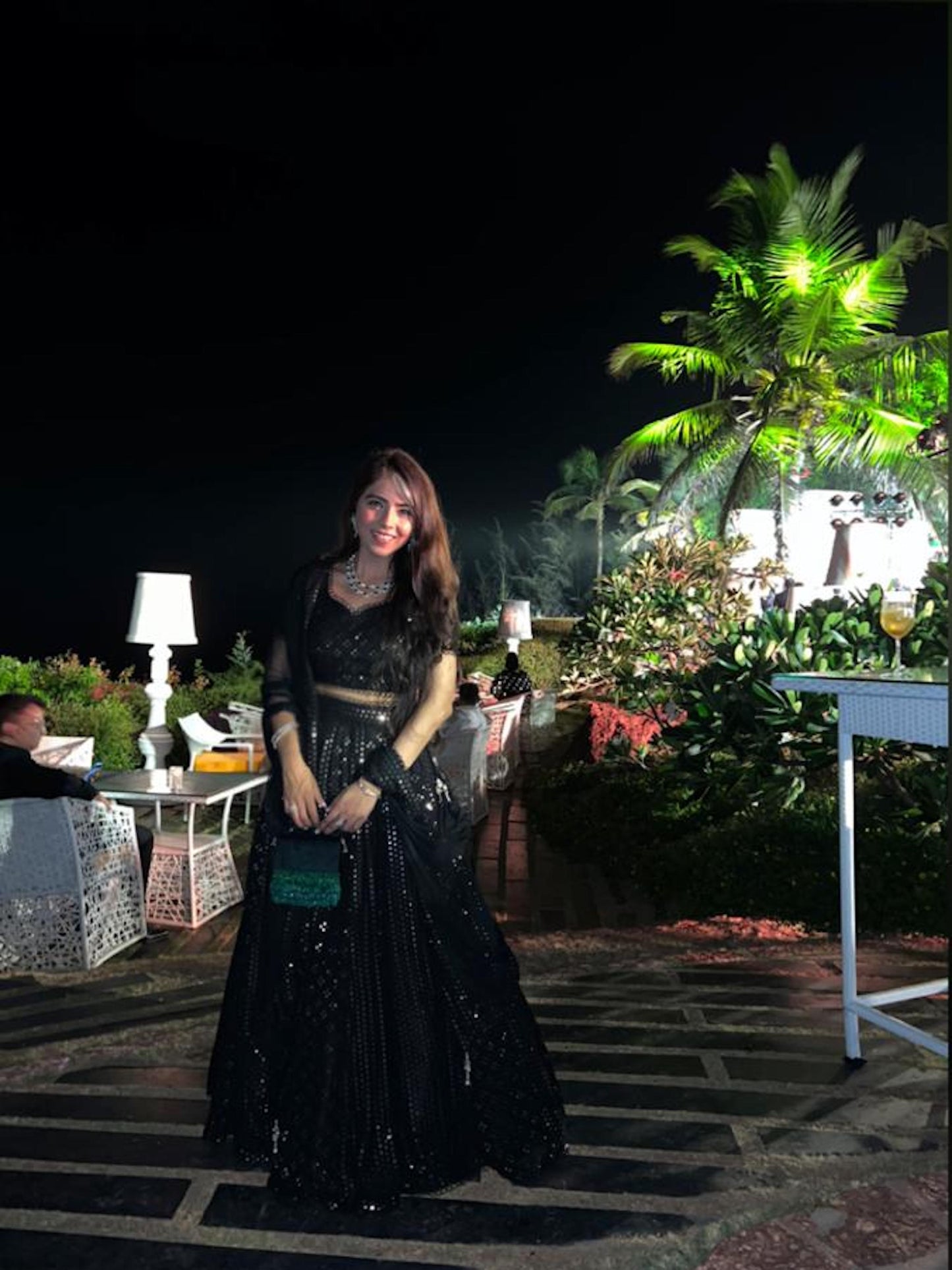 BLACK MIRROR WORK LEHENGA SET