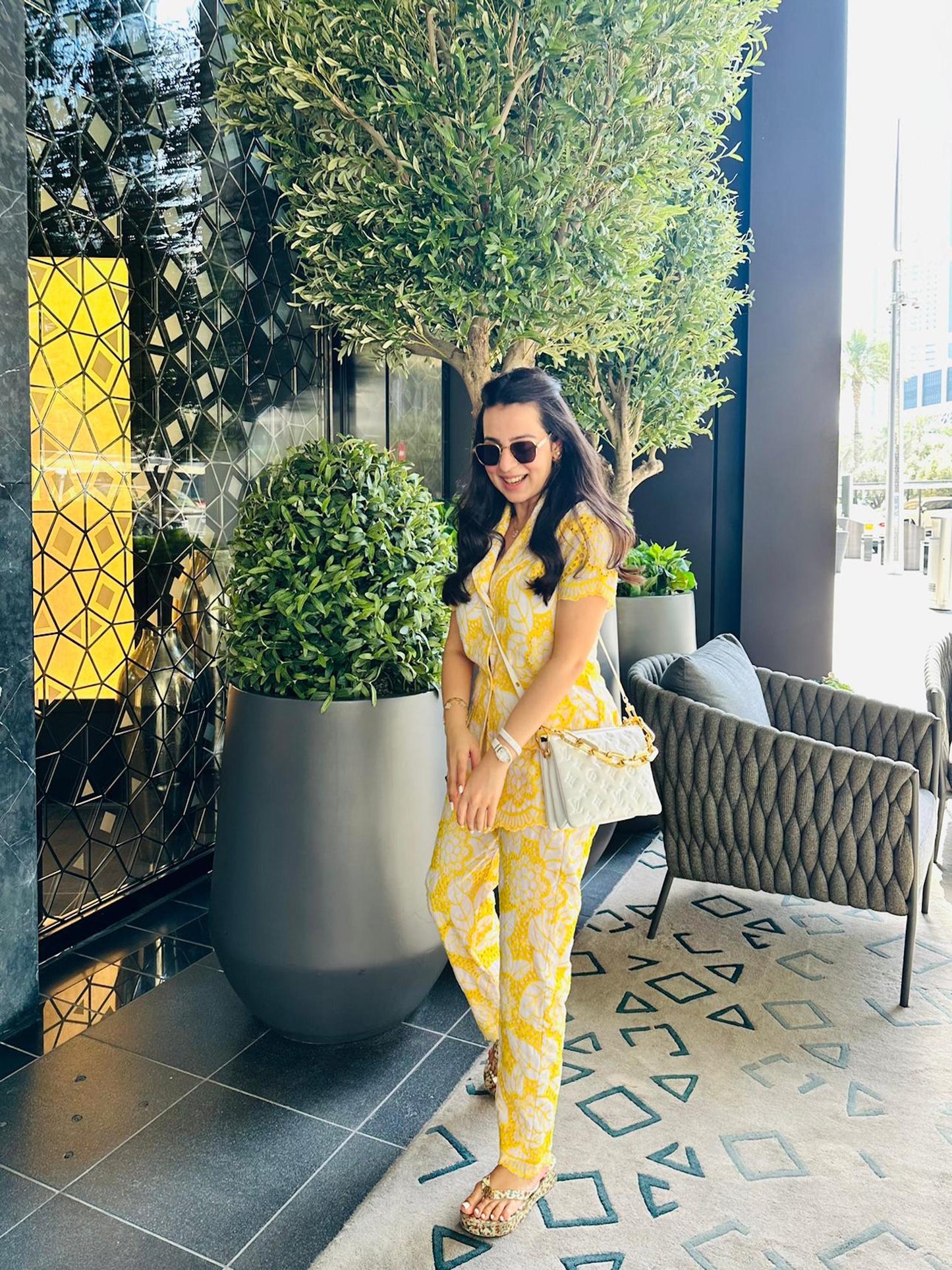 TANYA NARANG IN YELLOW COTTON COORD SET