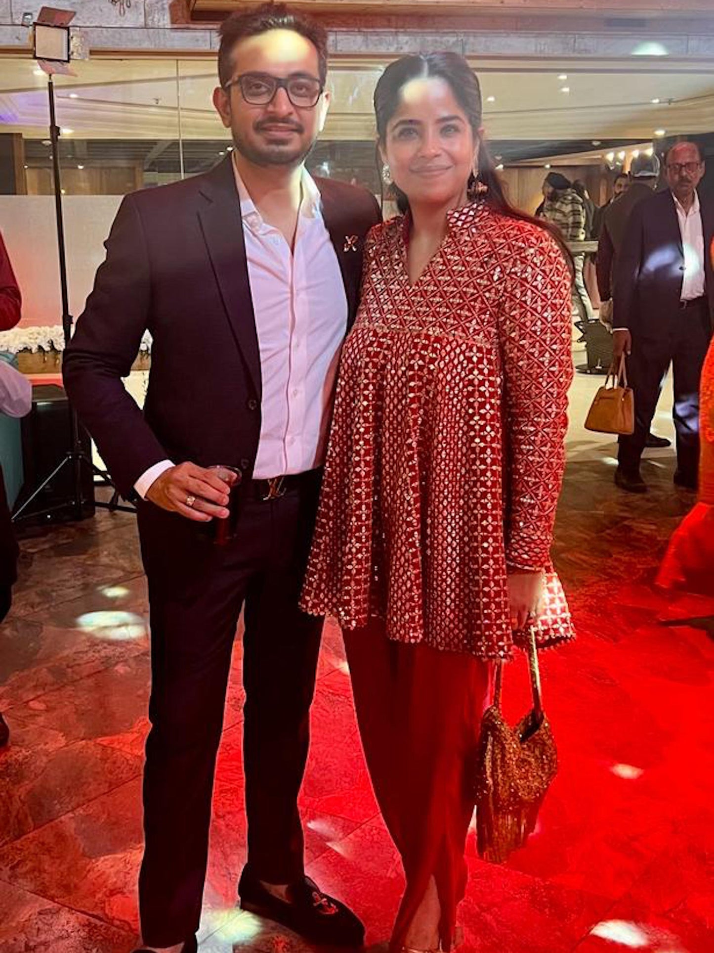 RED ZARI & SEQUIN DHOTI SET