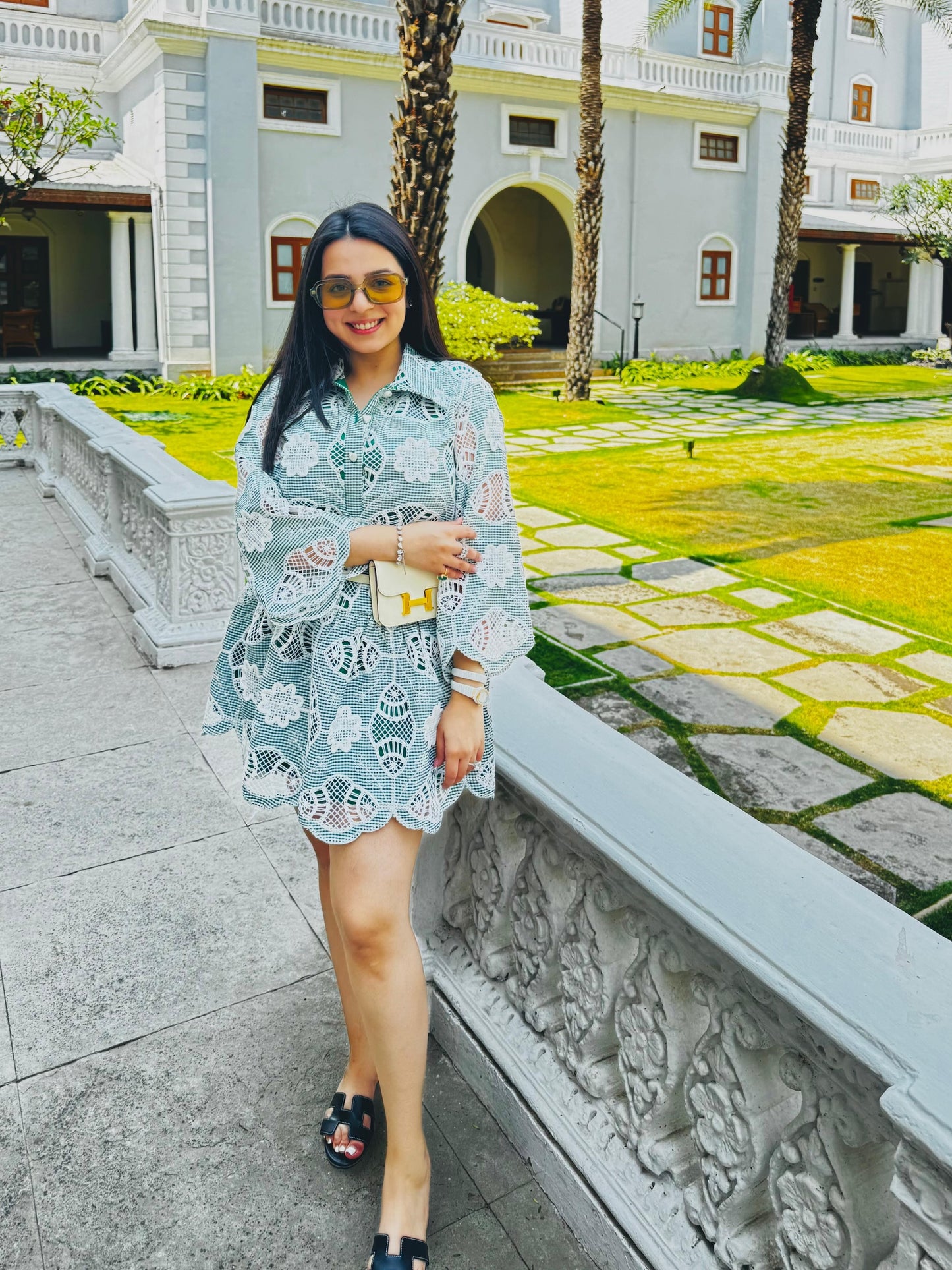 TANYA NARANG IN GREEN COTTON DRESS