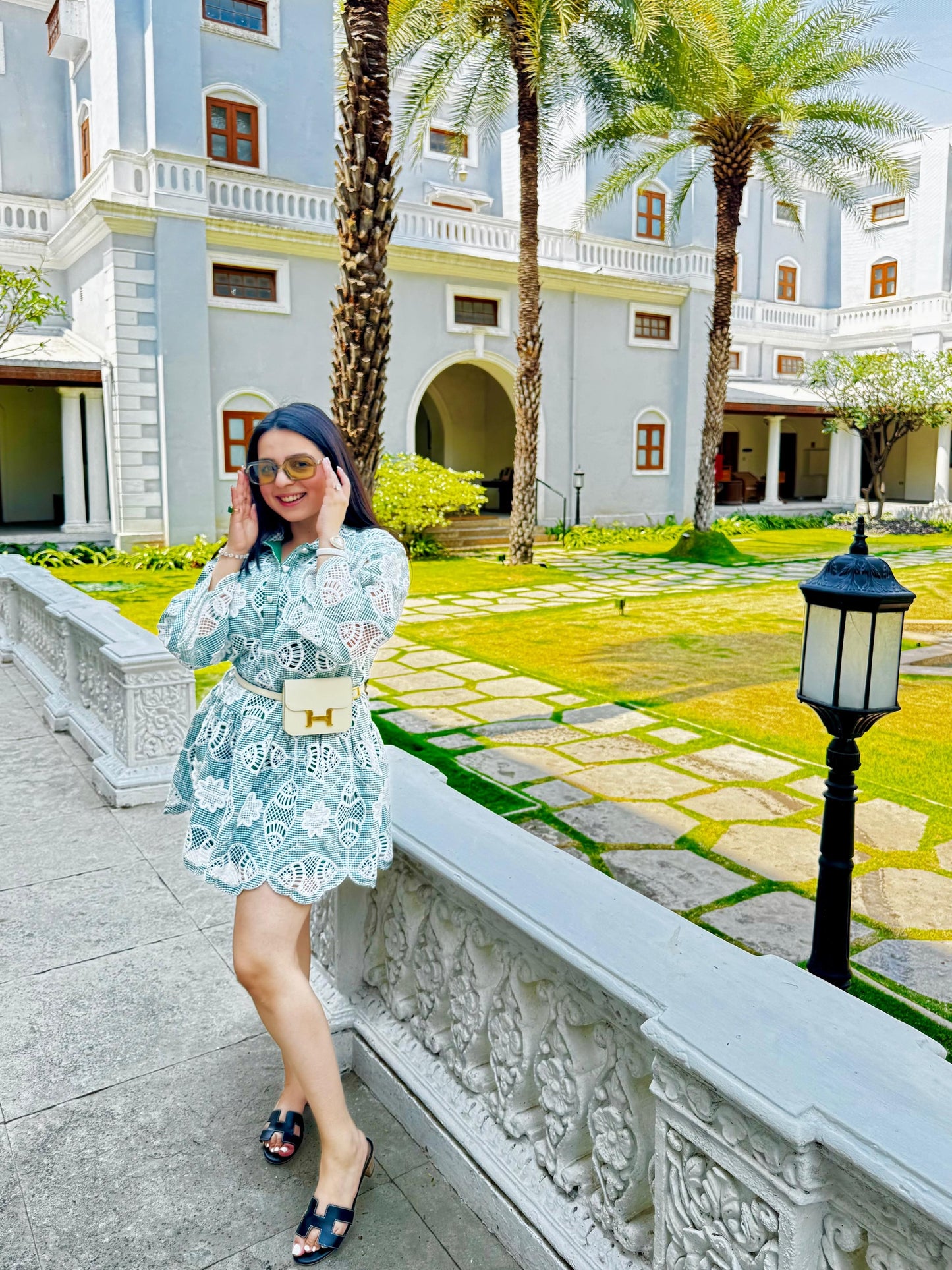 TANYA NARANG IN GREEN COTTON DRESS