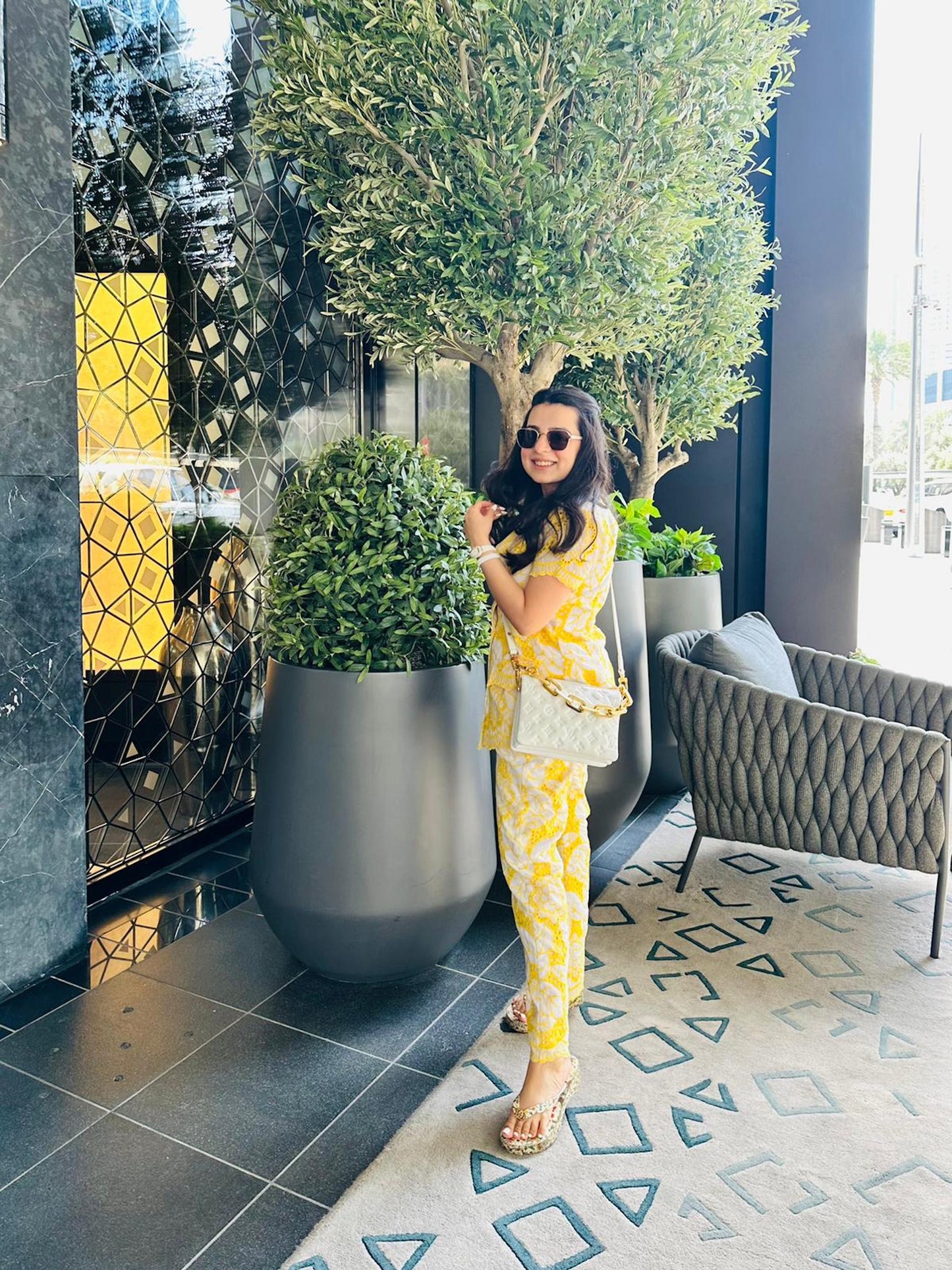 TANYA NARANG IN YELLOW COTTON COORD SET