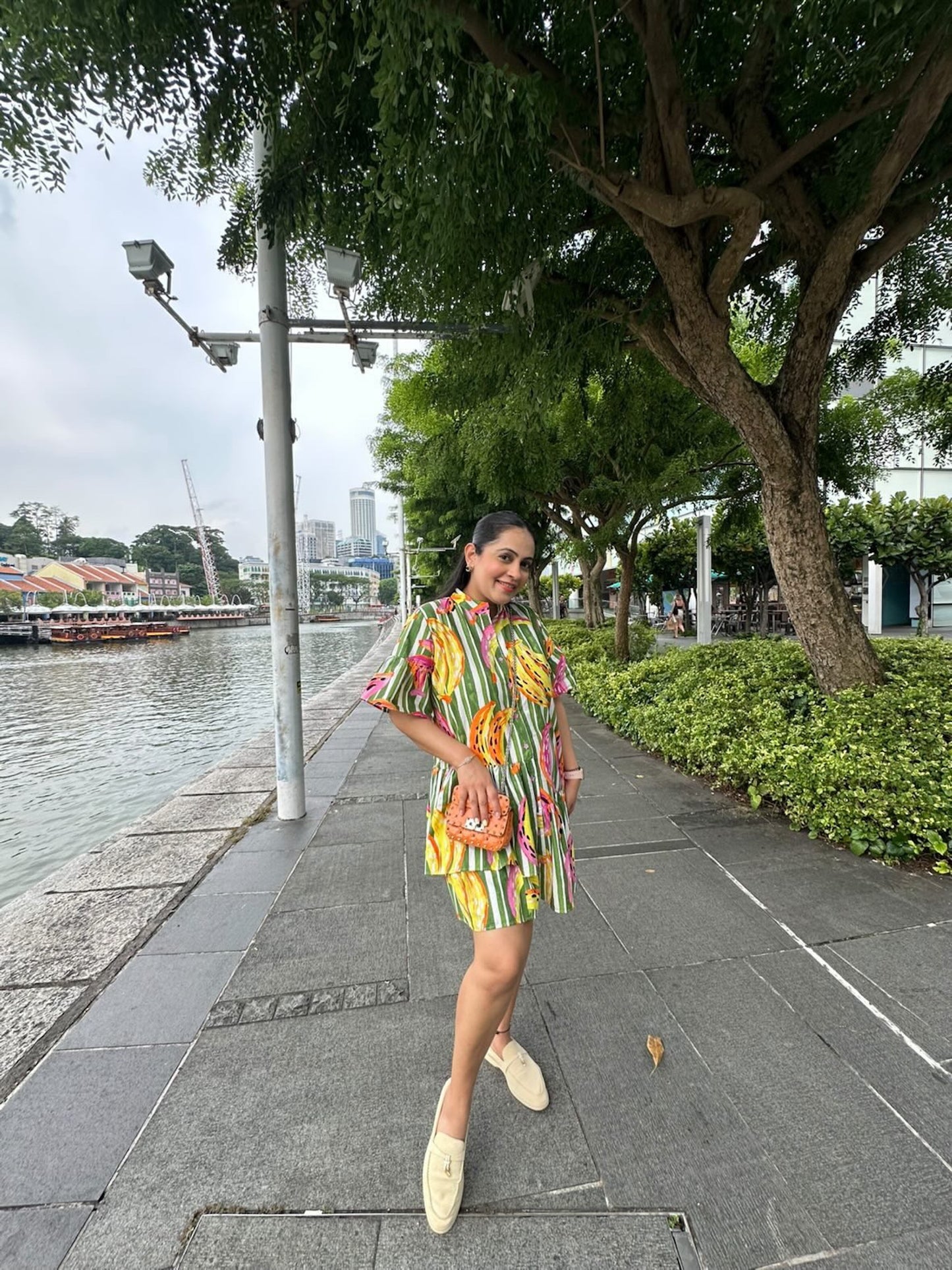 SHRADDHA AJMANI IN BANANA PRINT COTTON DRESS