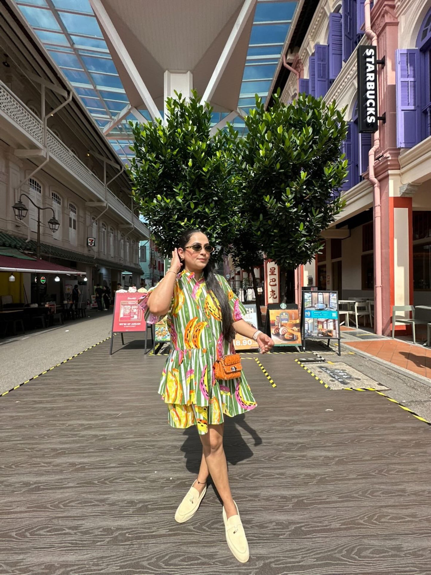 SHRADDHA AJMANI IN BANANA PRINT COTTON DRESS