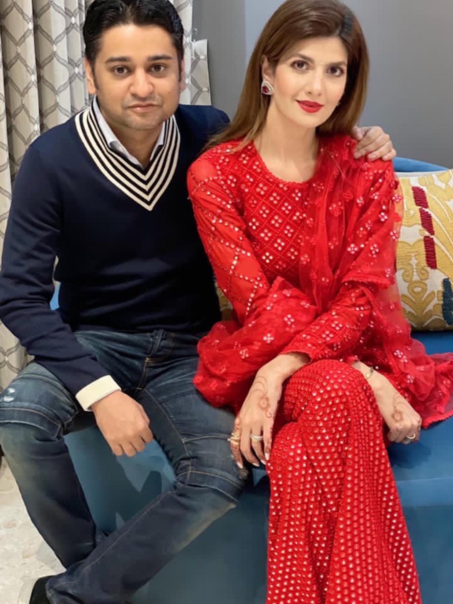 NEHA NAGAR IN RED MIRROR WORK COORD SET