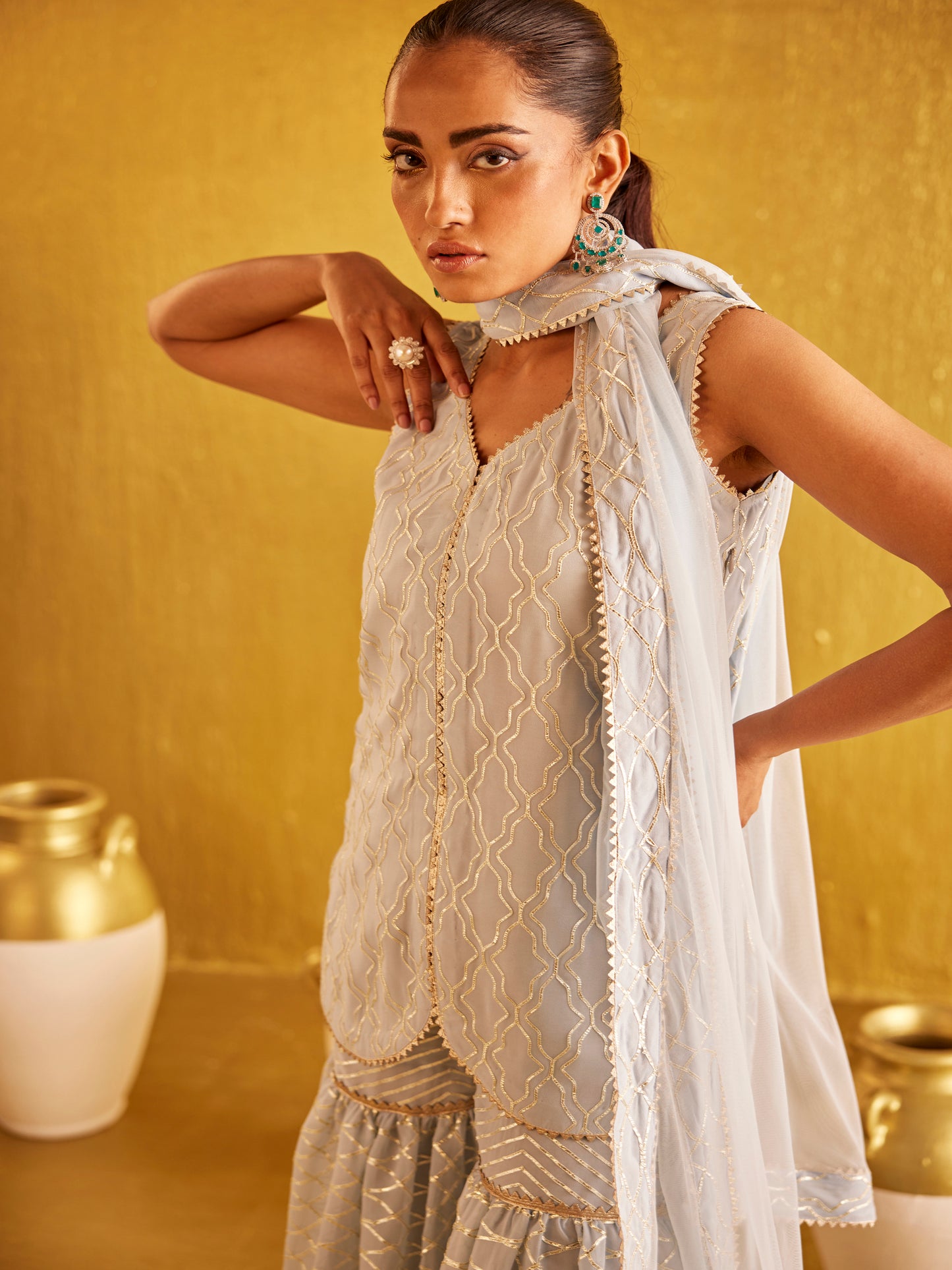ICE BLUE GOTA WORK GARARA SET