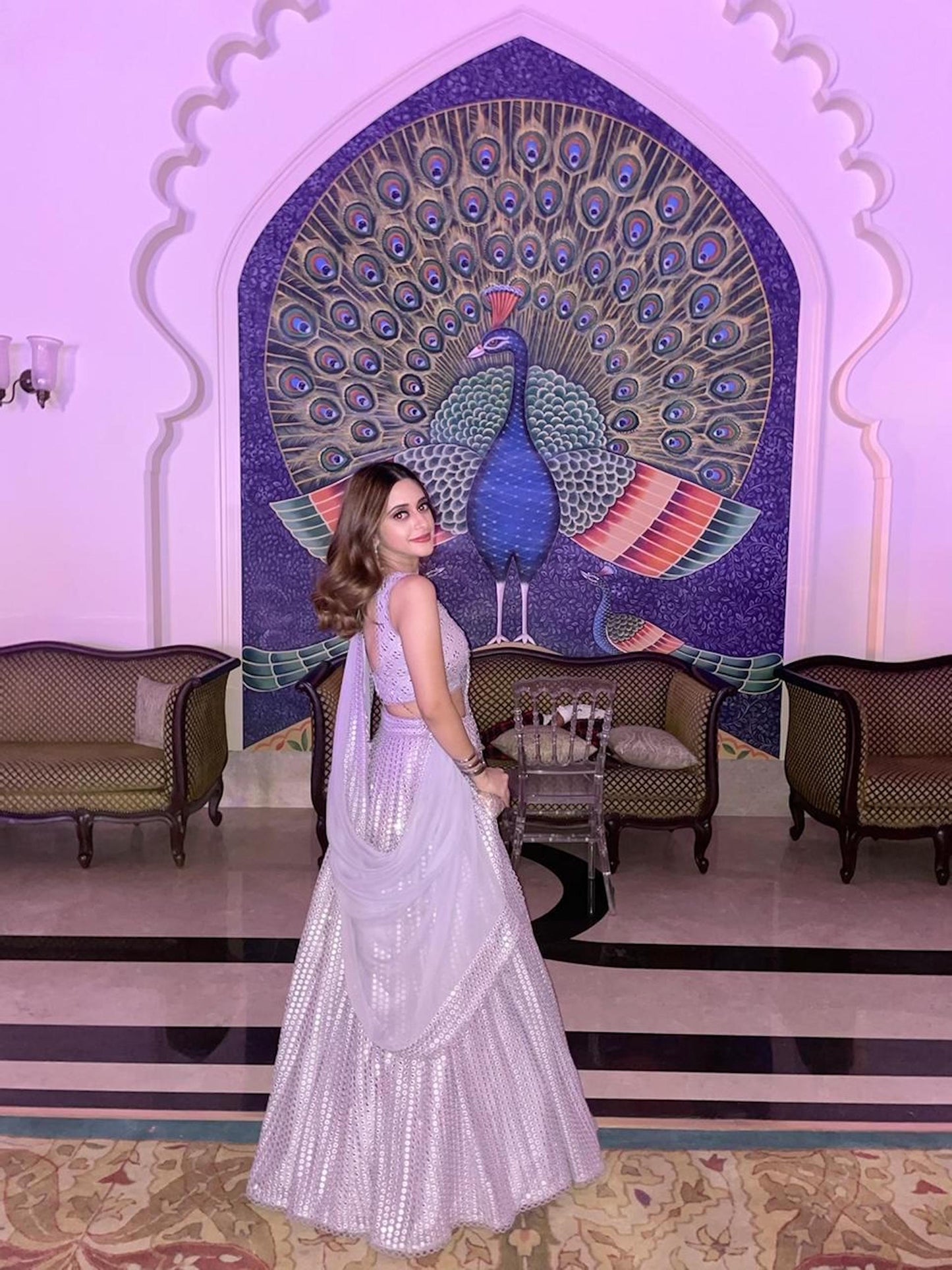 SIYA YADAV IN LAVENDER MIRROR WORK LEHENGA SET