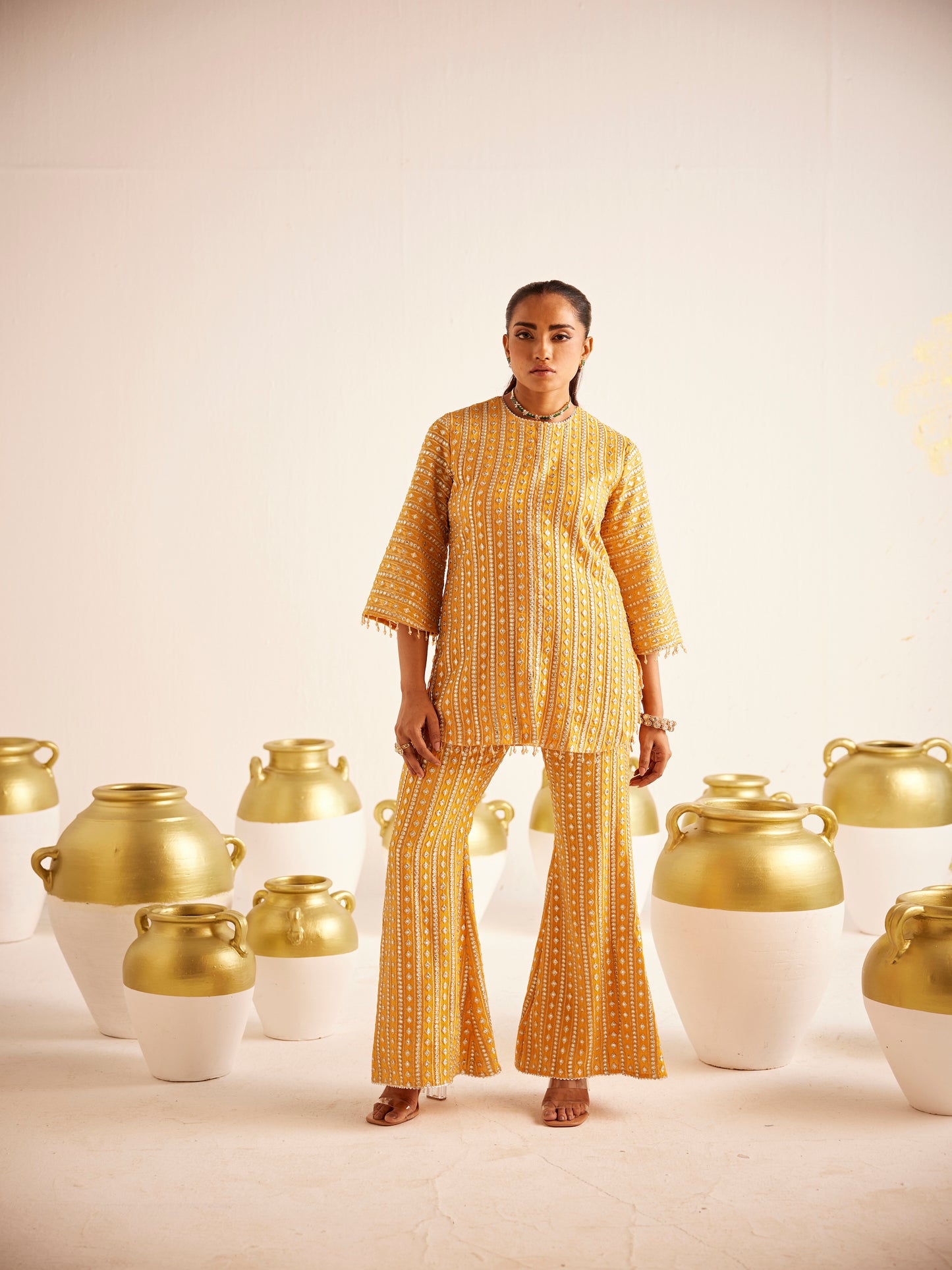 ORANGE GOTA WORK COORD SET