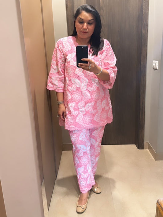 PINK COTTON COORD SET