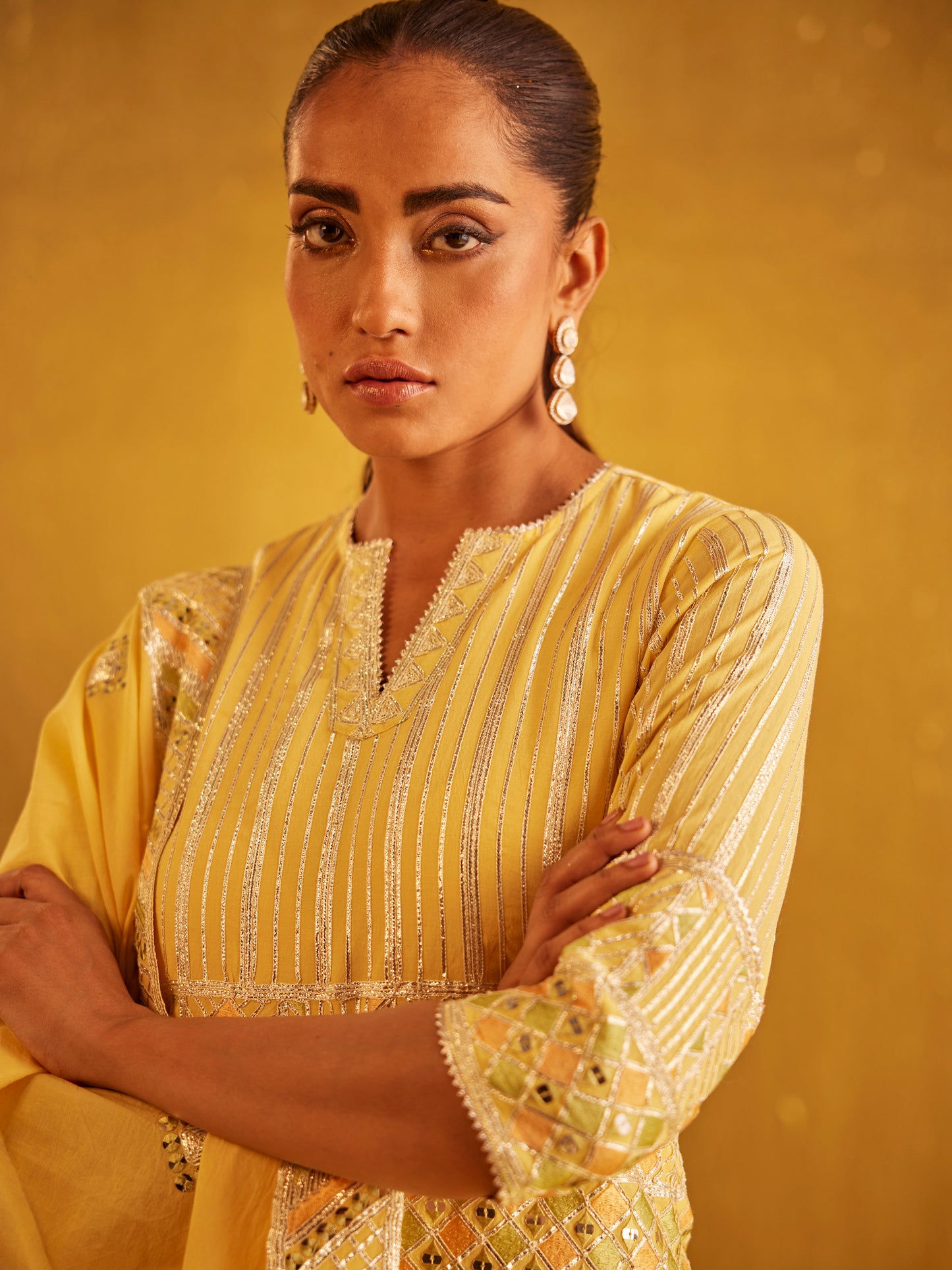 YELLOW GOTA WORK GARARA SET