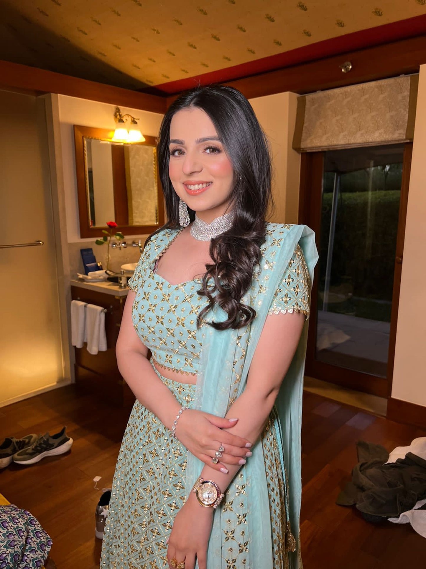TANYA NARANG IN BABY BLUE ZARI & SEQUIN LEHENGA SET