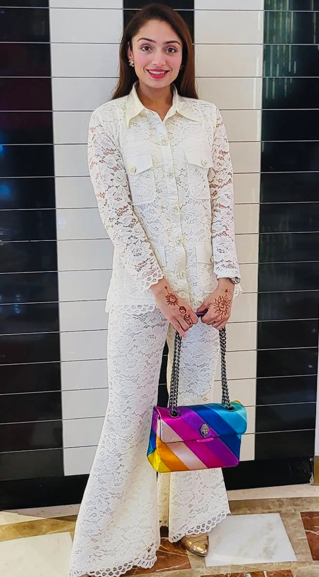 WHITE LACE COORD SET