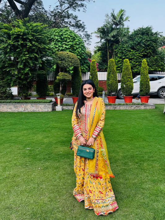 TANYA NARANG IN YELLOW PATOLA SHARARA SET