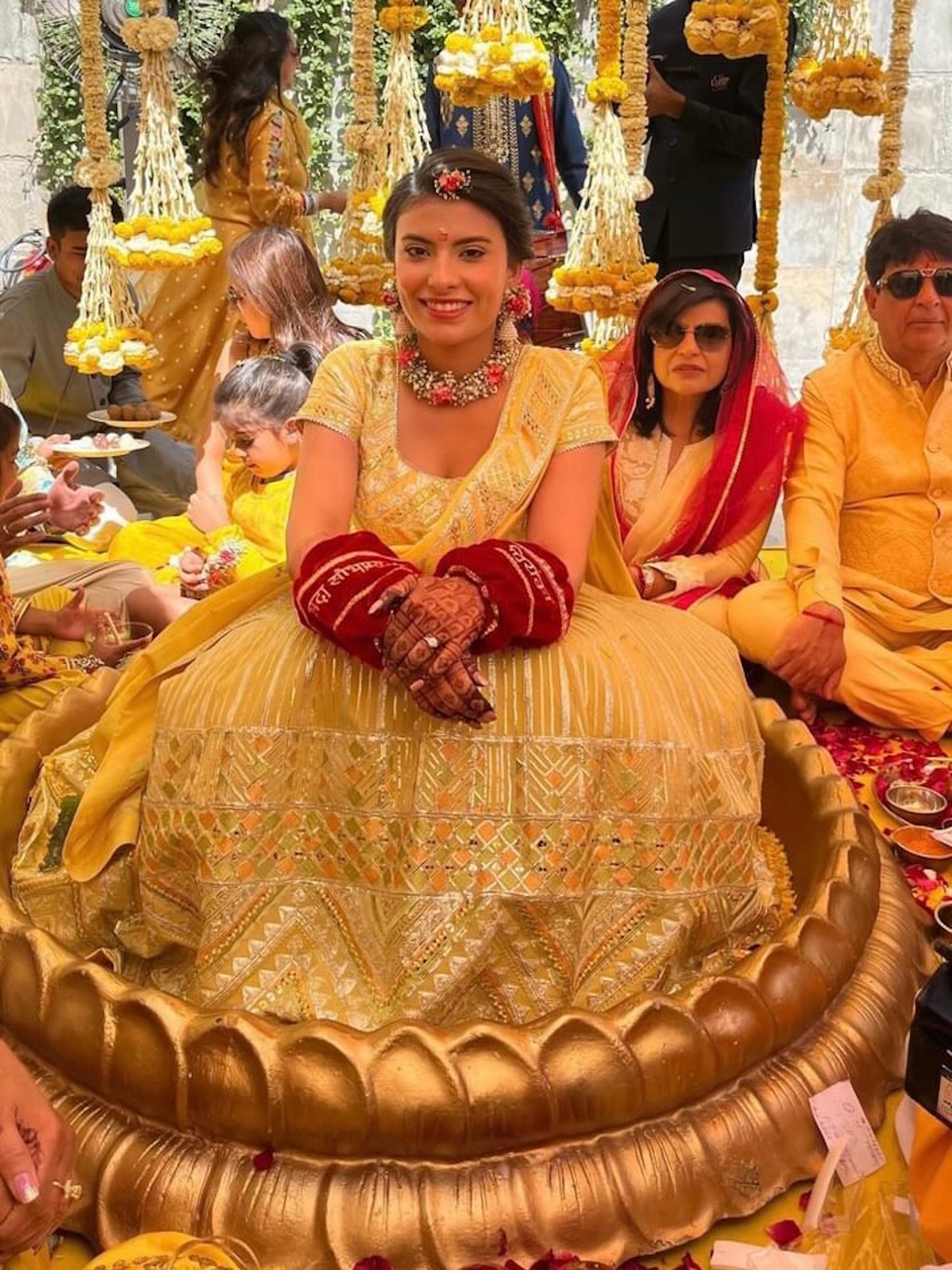PRIYANKA SETHI IN YELLOW GOTA WORK LEHENGA SET
