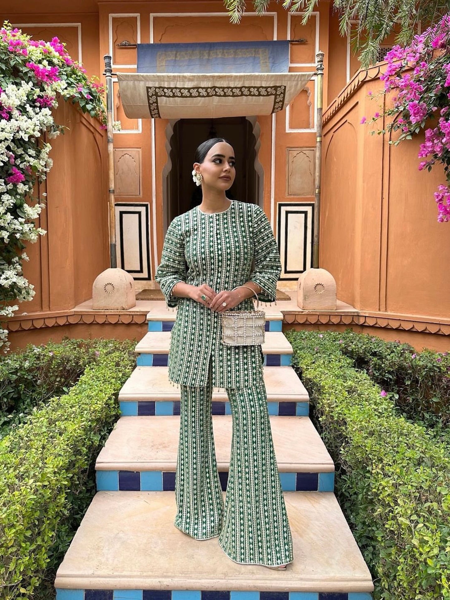 ARUSHI MEHRA IN GREEN GOTA WORK COORD SET