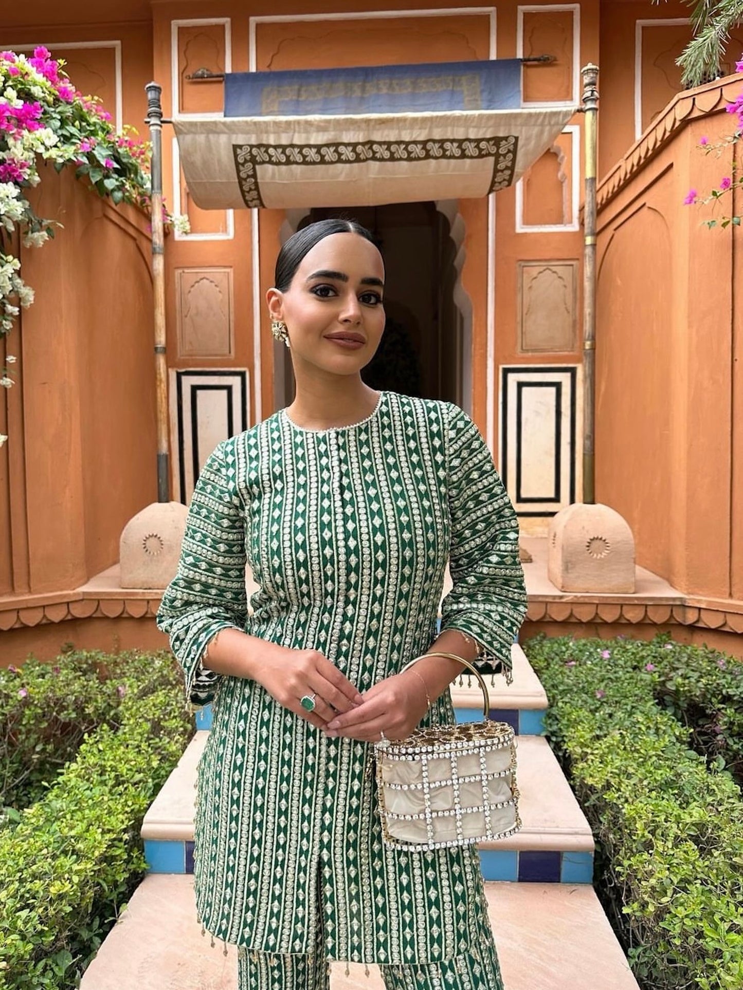 ARUSHI MEHRA IN GREEN GOTA WORK COORD SET