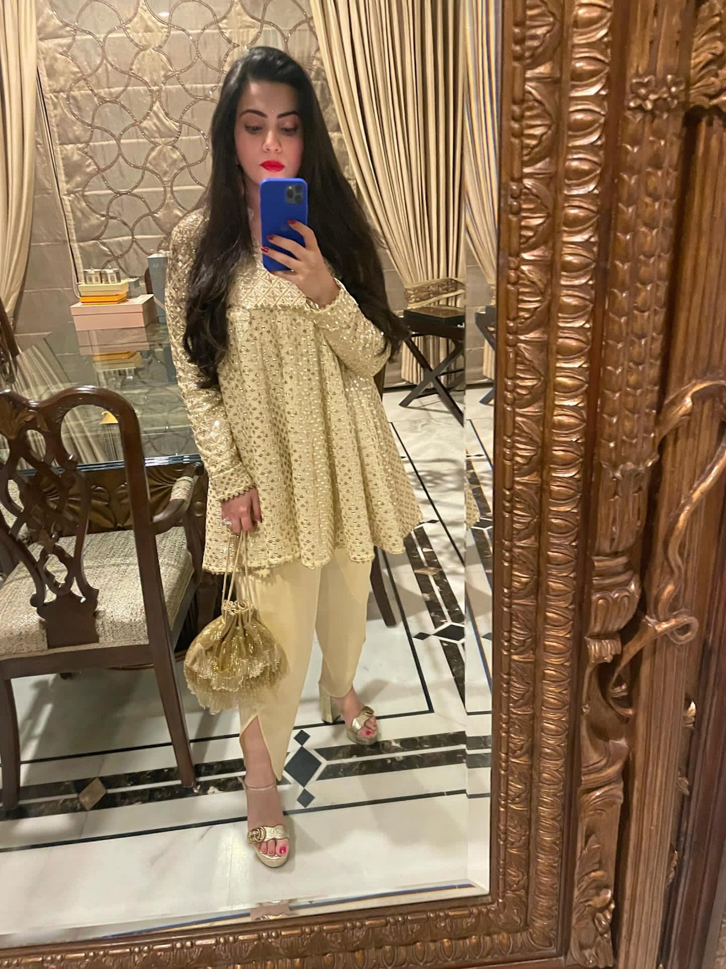IVORY ZARI & SEQUIN DHOTI SET