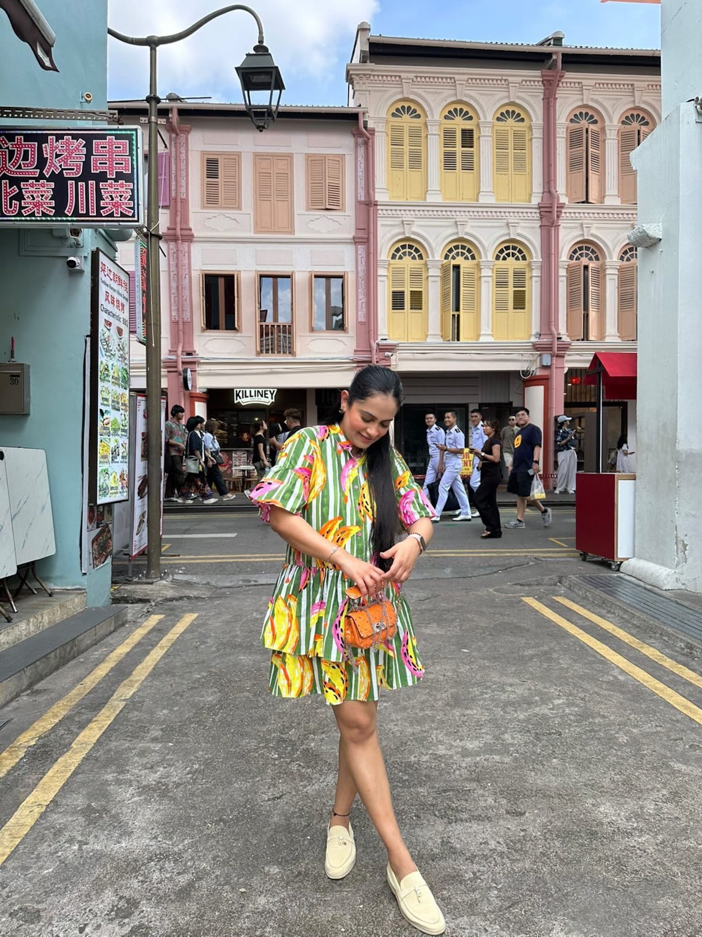 SHRADDHA AJMANI IN BANANA PRINT COTTON DRESS